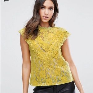 Yellow lace top